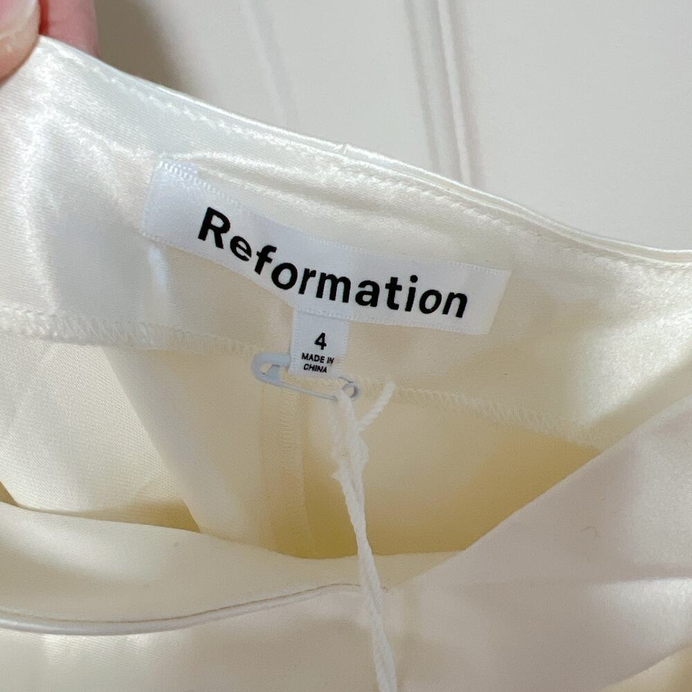 Reformation Ronda Ivory Silk One-Shoulder Maxi Dress 4 - Picture 7 of 8